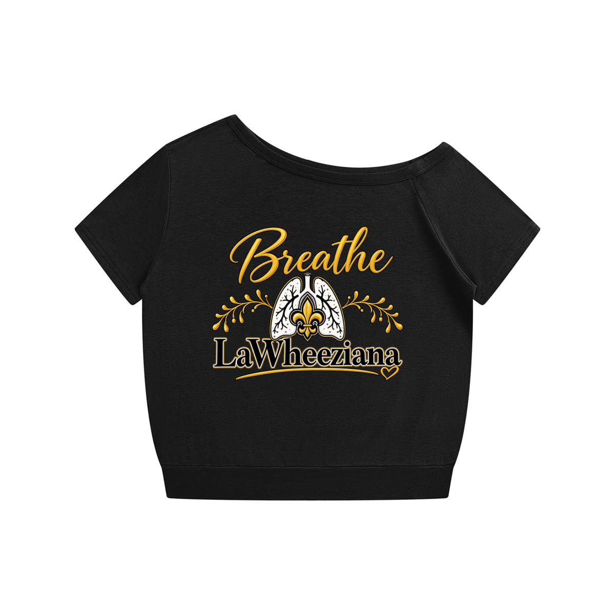 Sexy Breathe LaWheeziana Women's Off-the-Shoulder T-Shirt