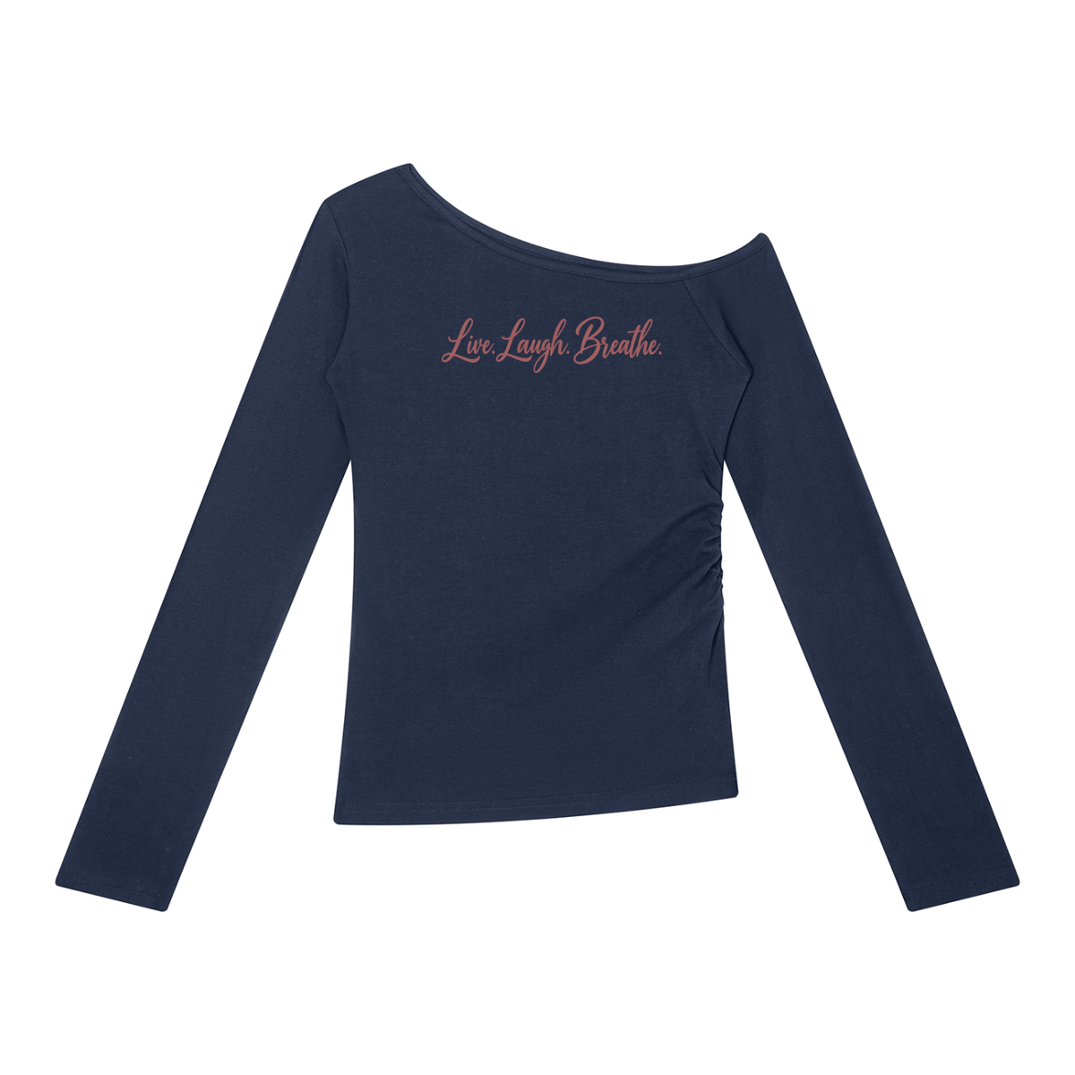 Live.Laugh.Breathe. Women’s Off-the-Shoulder T-Shirt
