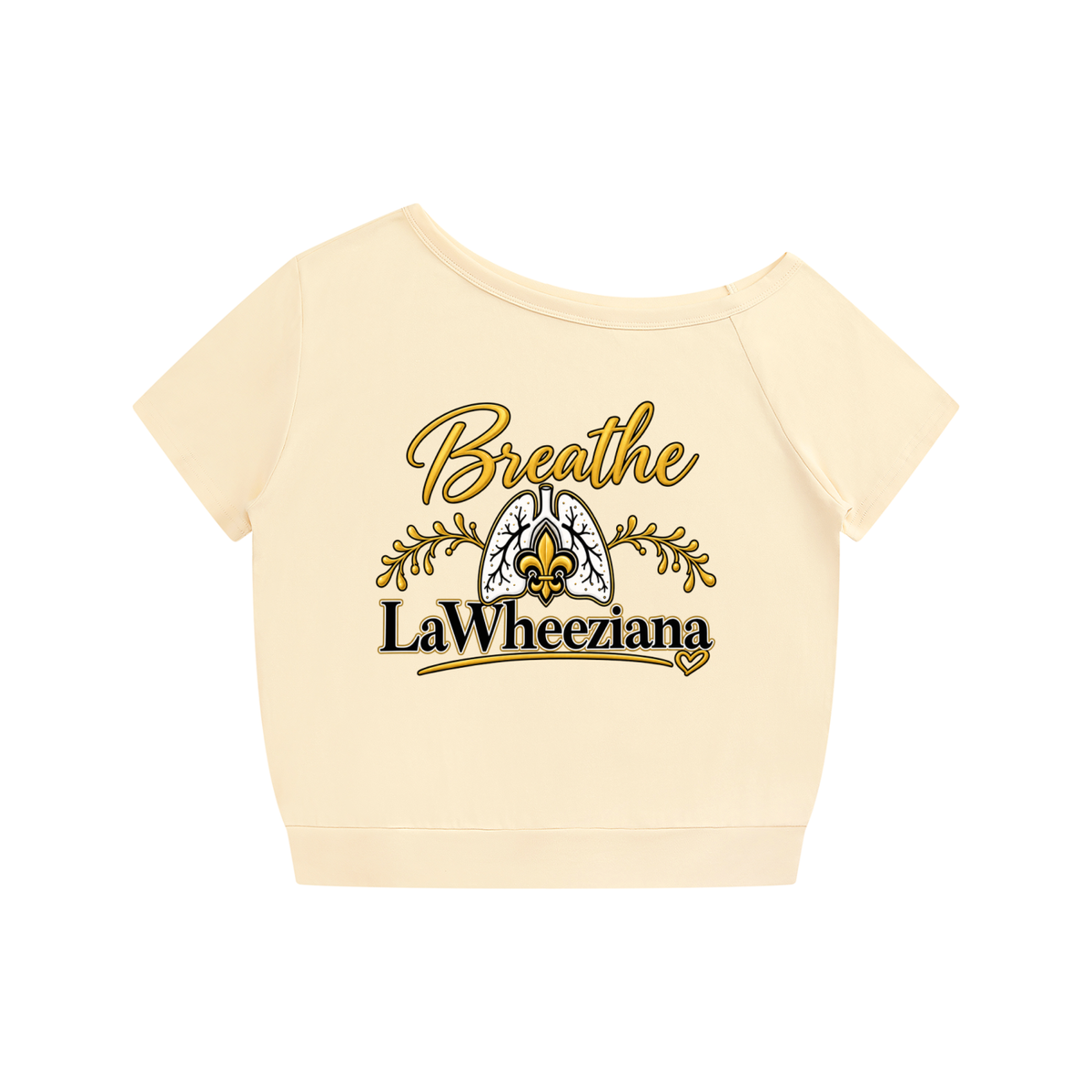 Sexy Breathe LaWheeziana Women's Off-the-Shoulder T-Shirt