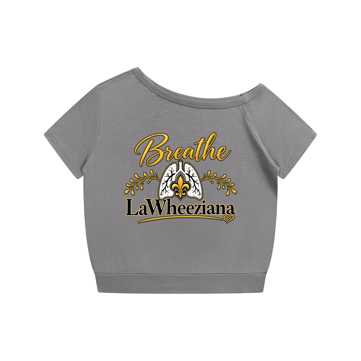 Sexy Breathe LaWheeziana Women's Off-the-Shoulder T-Shirt