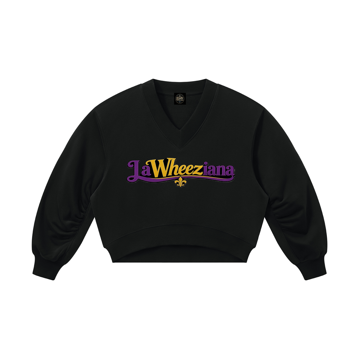 LaWheeziana Women’s Crop V-Neck Sweatshirt