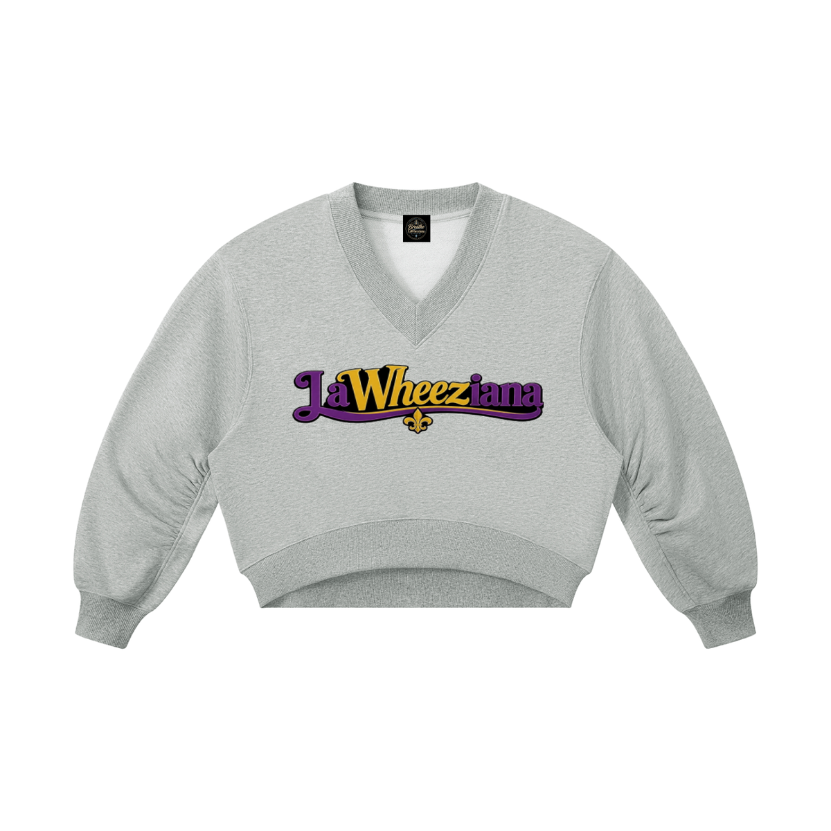LaWheeziana Women’s Crop V-Neck Sweatshirt