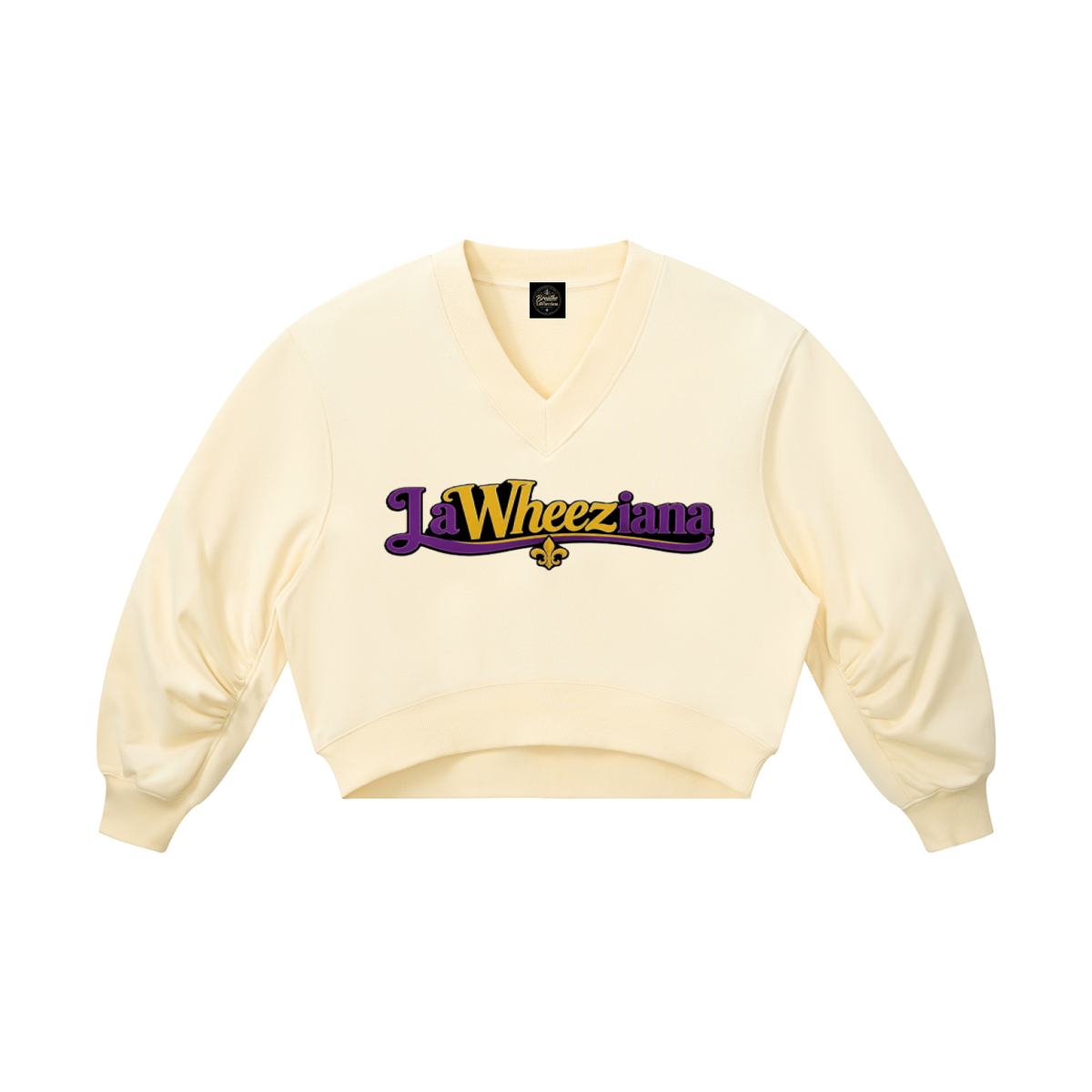 LaWheeziana Women’s Crop V-Neck Sweatshirt