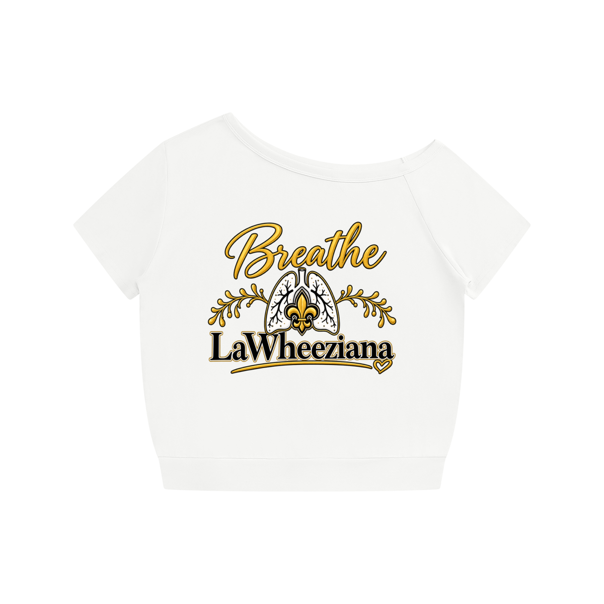 Sexy Breathe LaWheeziana Women's Off-the-Shoulder T-Shirt