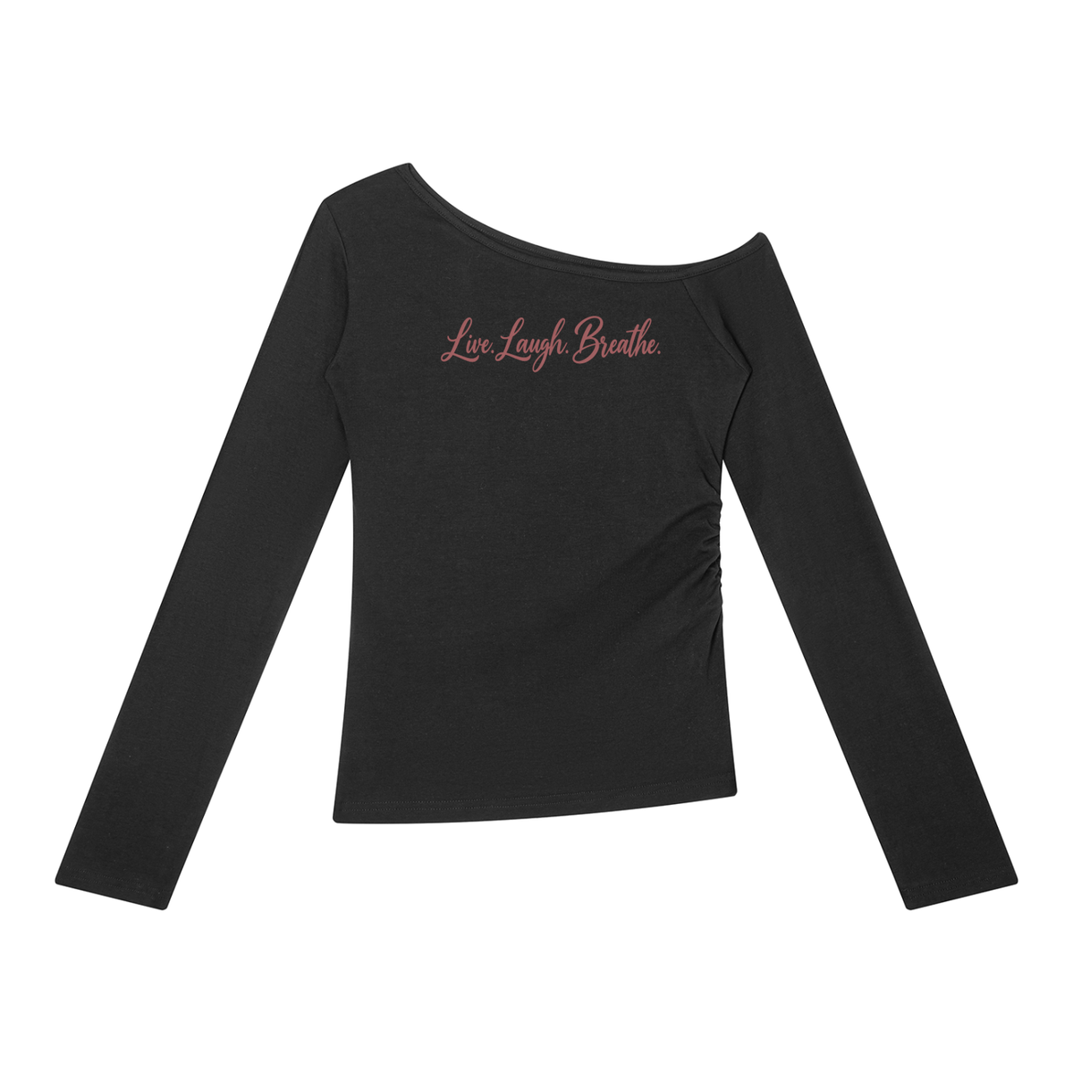 Live.Laugh.Breathe. Women’s Off-the-Shoulder T-Shirt