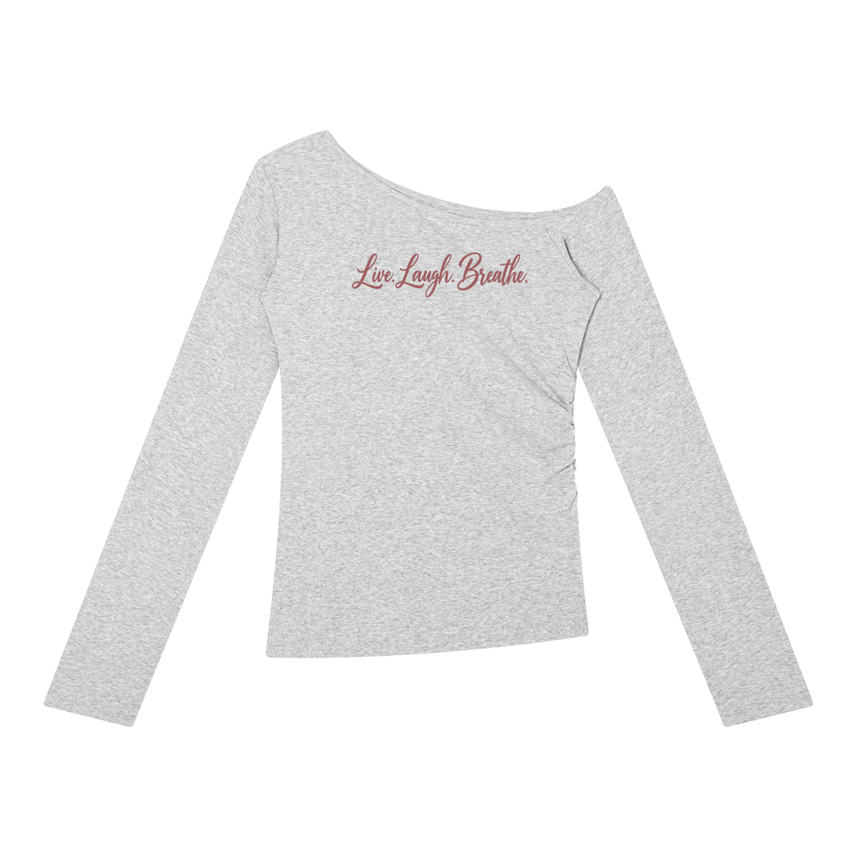 Live.Laugh.Breathe. Women’s Off-the-Shoulder T-Shirt